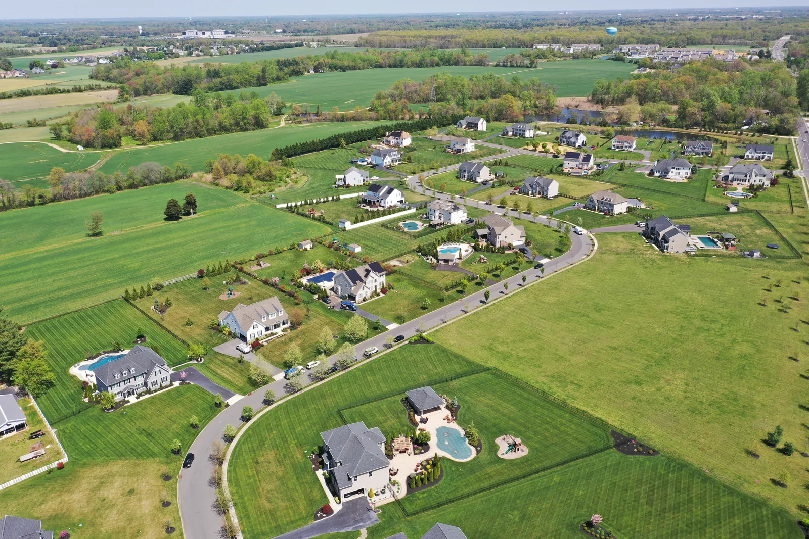 Ellis Mill Estates in Harrison Township, from the air